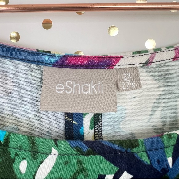 eShakti Tropical Floral Cap Sleeve Sheath Dress - Picture 13 of 16